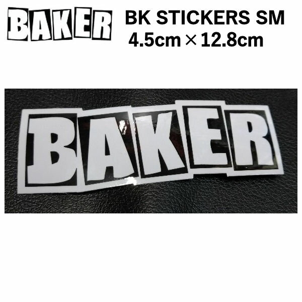 【BAKER】ベイカー BK STICKERS BRAND LOGO SM ブランドロゴ ホワイト 4.5cm×12.8cm【あす楽対応】