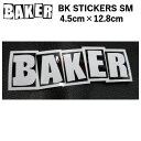 【BAKER】ベイカー BK STICKERS BRAND LOGO SM ブランドロゴ ホワイト 4.5cm×12.8cm【あす楽対応】