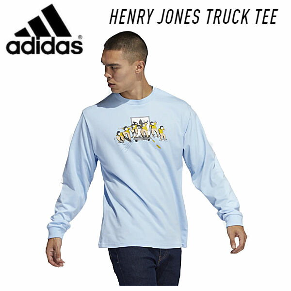 【ADIDAS】アディダス 2021春夏 ADIDAS HENRY JONES TRUCK TEE メンズ トラック Tシャツ 長袖 ヘンリー・ジョーンズ スケートボード スノーボード M/L/O スカイ【あす楽対応】