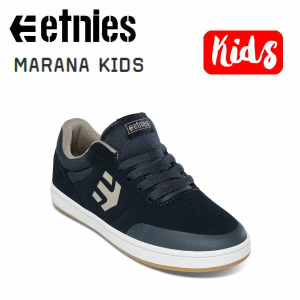 【etnies】エトニーズ MARANA KIDS マラナ キッズ スケートシューズ スケシュー 靴 スニーカー 子供用 18.0cm-24.0cm ネイビー/タン【あす楽対応】