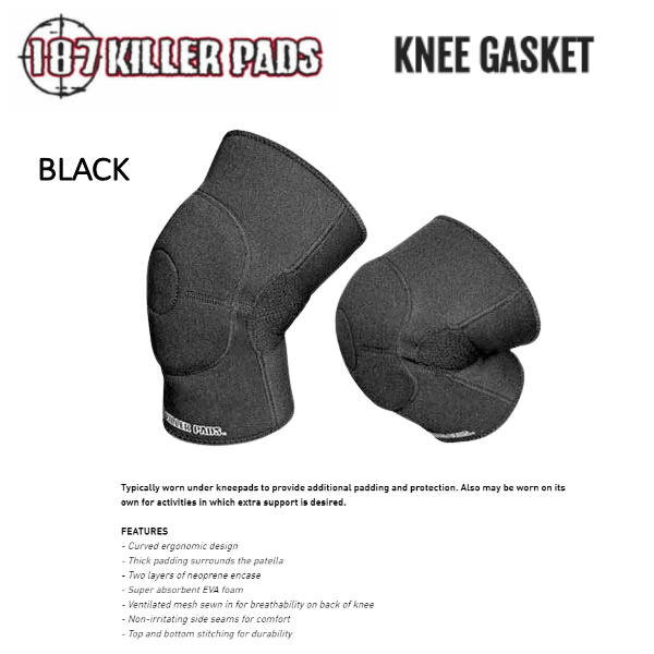 187 キラーパッド KNEE GASKET ニーガスケット プロテクター ずれ防止 膝 ヒザ 調整用 大人 ニーパッド ブラック