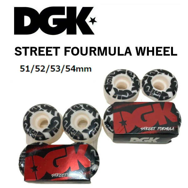 【DGK】ディージーケー Street Formula Wheels ストリート フォーミュラ ウィール 51/52/53/54mm(4個1セット)HIPHOP...