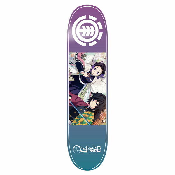 楽天surf＆snow 54TIDE【ELEMENT】エレメント 鬼滅の刃 スケートボード デッキ KIMETSU GIYU SHINOBU SKATEBOARD DECK デッキ 板 大人 単品 7.75インチ ONE COLOR【あす楽対応】