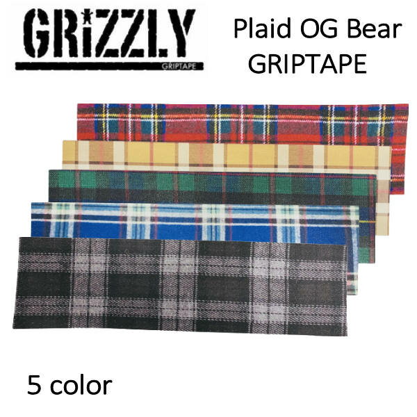 GRIZZLYۥꥺ꡼ Plaid OG Bear GRIPTAPE ǥåơ ȥܡ ܡ sk8 skateboa...