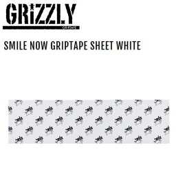 【GRIZZLY】グリズリー SMILE NOW GRIPTAPE SHEET グリップテープ デッキテープ スケートボード SKATEBOARD Griptape 9×33 ホワイト【正規品】【あす楽対応】