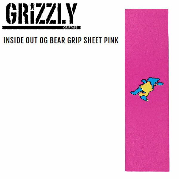 【GRIZZLY】グリズリー INSIDE OUT OG BEAR GRIP SHEET PINK グリップテープ デッキテープ スケートボード SKATEBOARD Griptape 9×33 ONE COLOR【正規品】【あす楽対応】
