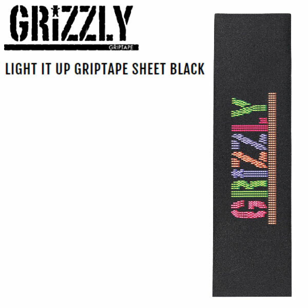 グリズリー LIGHT IT UP GRIPTAPE SHEET BLACK グリップテープ デッキテープ スケートボード SKATEBOARD Griptape 9×33 ONE COLOR