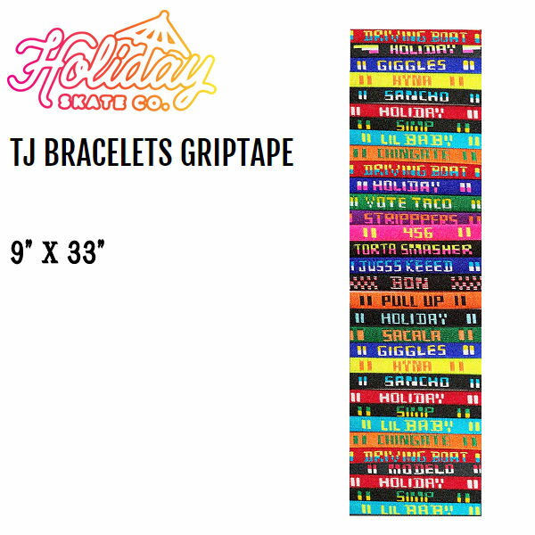 【HOLIDAY SKATE CO.】ホリデー TJ BRACELETS GRIPTAPE デッキテープ グリップテープ スケートボード ブラック 9in×33in【あす楽対応】