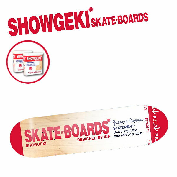 【SHOWGEKI SKATEBOARDS】衝撃 ショウゲキ TEAM AID Adult Kids スケートボード スケート デッキ SKATE DECK SK8 スケボー 板 7.375/7.5/7.625/7.75/8.0【あす楽対応】