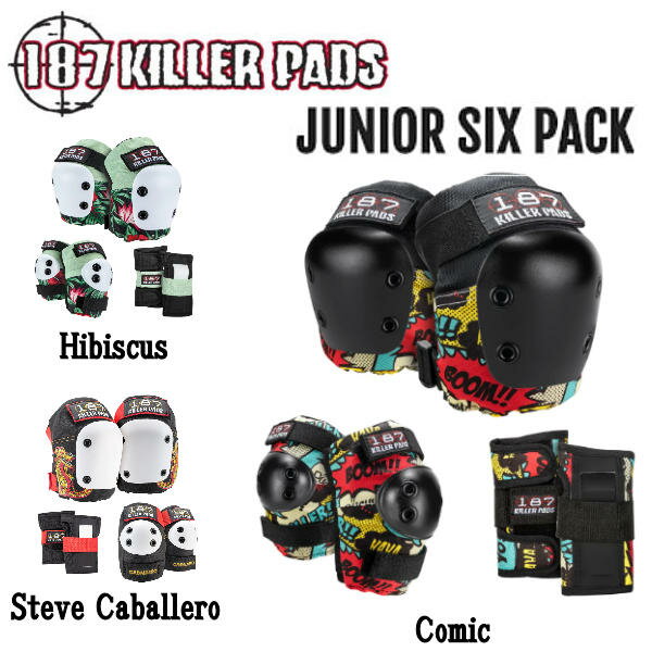 【187 KILLER PADS】187 キラーパッド JUNIOR SIX PACK ジュニア キッズ プロテクター リストガード エルボーパッド …