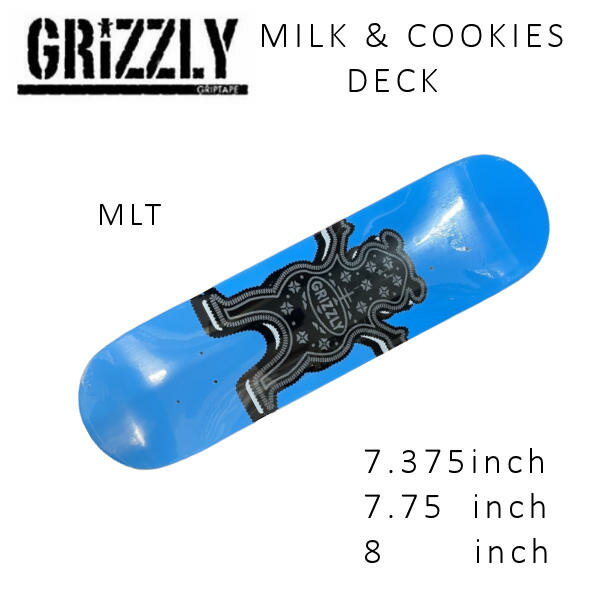 【GRIZZLY】グリズリー GRIZZLY MILK & COOKIES DECK デッキ スケートボード 板 スケボー スケートボード sk8 skateboard 可愛い おしゃれ 7.375/7.75/8.0インチ【あす楽対応】