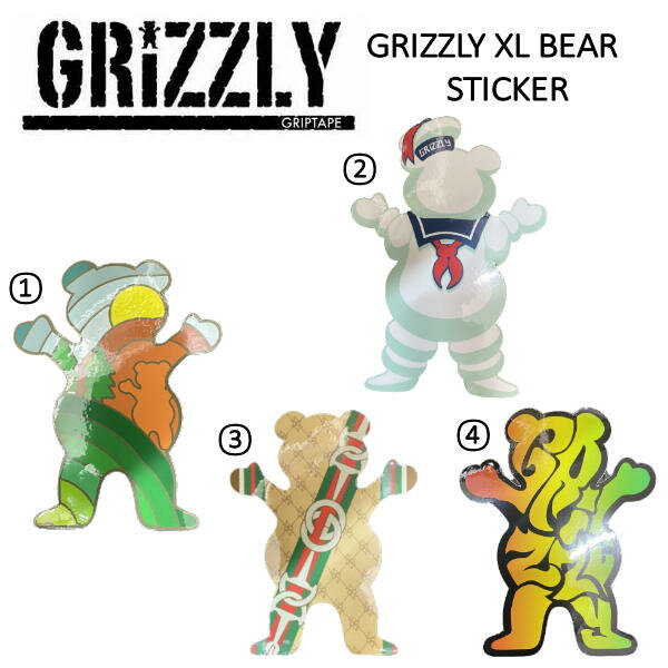 GRIZZLYۥꥺ꡼ XL BEARS STICKER ƥå ٥  ȥܡ ܡ SK8 ȥ꡼ 4顼 ڤб