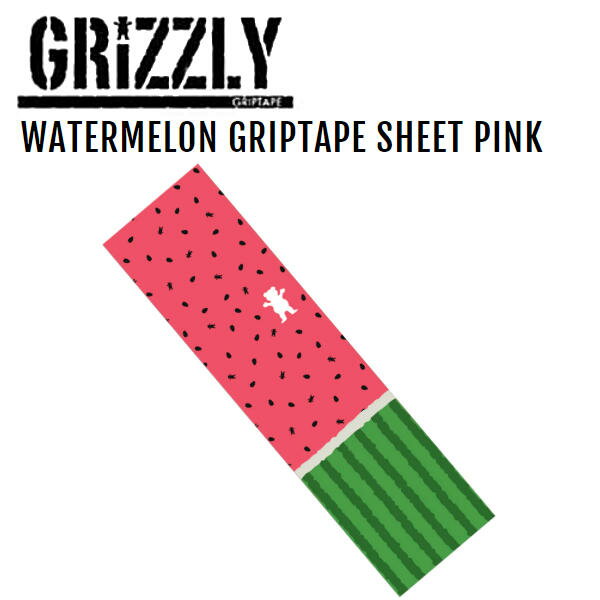 グリズリー WATERMELON GRIPTAPE SHEET PINK デッキテープ グリップテープ スケートボード スケボー sk8 skateboard ピンク