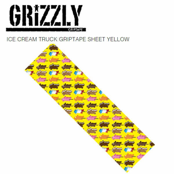 yGRIZZLYzOY[ ICE CREAM TRUCK GRIPTAPE SHEET YELLOW fbLe[v Obve[v XP[g{[h XP{[ sk8 skateboard CG[yyΉz