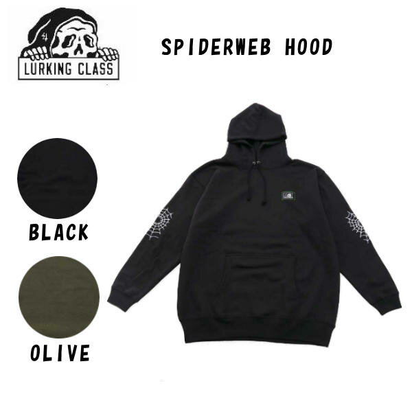 ラーキングクラス 2022秋冬 SPIDERWEB HOOD スパイダーフード メンズ 裏起毛 長袖 パーカー トレーナー スケートボード 2カラー M/L/XL