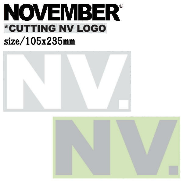 【NOVEMBER】ノベンバー CUTTING NV LOGO カッティング ロゴ ステッカー シール スノーボード スノボー 105mmx235mm 2カラー【あす楽対応】