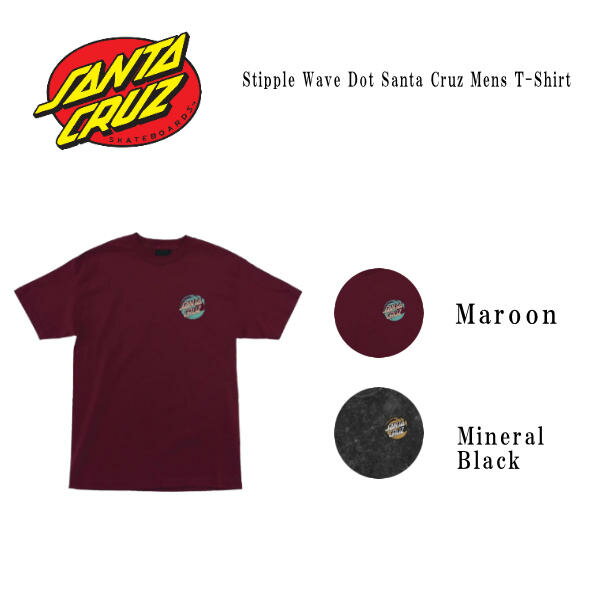 【SANTACRUZ】サンタクルーズ Stipple Wave Dot Santa Cruz Mens T-Shirt メンズ ショートスリーブ 半袖Tシャツ スケートボード S-XLサイズ 【あす楽対応】