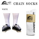 【SKETCHY TANK】スケッチータンク CHAIN SOCKS WHITE 2022春夏 ラーキングクラス LURKING CLASS スケートボード 靴下 ソックス アウトドア キャンプ アート ストリート【正規品】