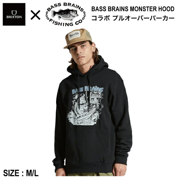 Rakuten - 【BRIXTON】ブリクストン 2024春夏 BASS BRAINS MONSTER HOOD メンズ プルオーバー パーカー 長袖トップス バス釣り フィッシング アウトドア キャンプ M/L【正規品】