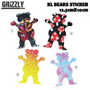 【GRIZZLY】グリズリー XL Bears Sticker ロゴ ステッカー シール スケートボード ストリート 12.5cmx10cm 4カラー【正規品】【あす楽対応】