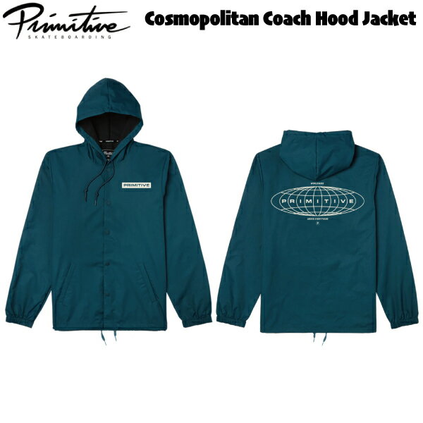 【Primitive】プリミティブ 2023秋冬 Cosmopolitan Coach Hood Jacket メンズ コーチジャケット アウター スケボー スケートボード アウトドア M/L【正規品】【あす楽対応】