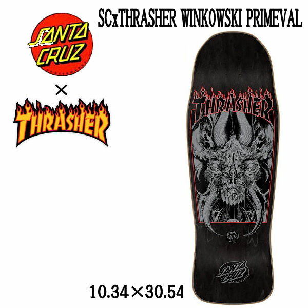 【SANTACRUZ】サンタクルーズ SANTA CRUZ x THRASHER WINKOWSKI PRIMEVAL DECK スラッシャー コラボ デッキ スケートボード 10.34×30.54【あす楽対応】