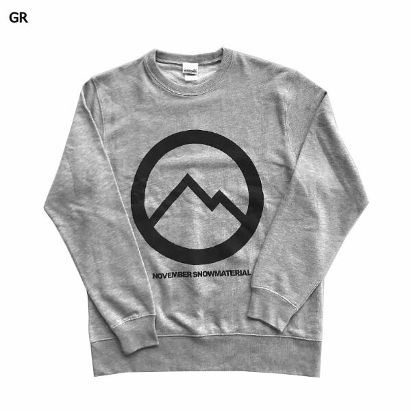 【NOVEMBER】ノーベンバー 2019-2020 SW-MTMK トレーナー Sweat 長袖 トップス スノーボード スノボー S-XXL BK・GR