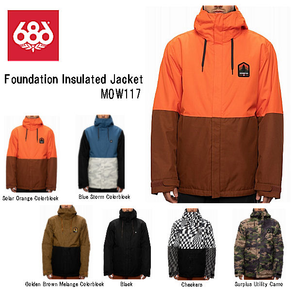 【686】シックスエイトシックス 2020/2021 MENS Foundation Insulated Jacket メンズ ジャケット スノーボード スノーウェア M/L 6カラー【あす楽対応】