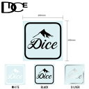 【DICE】ダイス DICE STICKER SQUARE LOGO スクエアーロゴ ステッカー 100mm × 100mm スノーボード ホワイト シルバー ...
