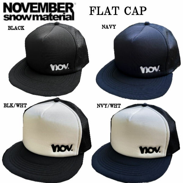 【NOVEMBER】ノーベンバー FLAT CAP フラットキャプ メッシュキャップ 帽子 スキー スノーボード 4カラーのサムネイル