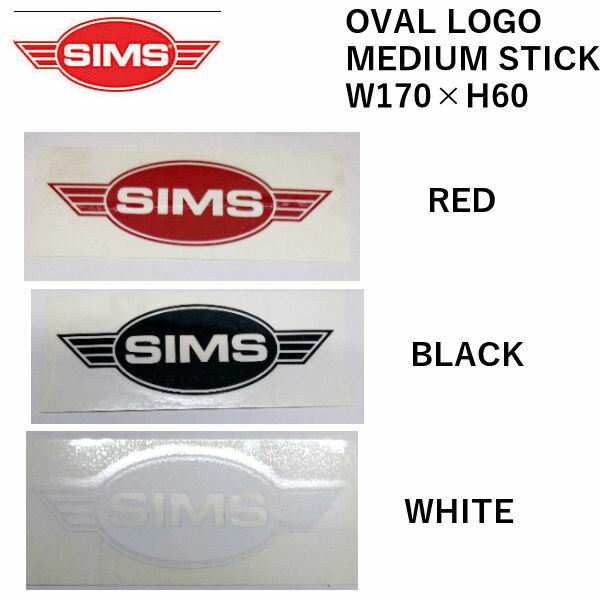 【SIMS SNOWBOARDS】シムス 2021 OVAL LOGO MEDIUM STICKER ステッカー スノーボード シール 3カラー W170×H60【あす楽対応】