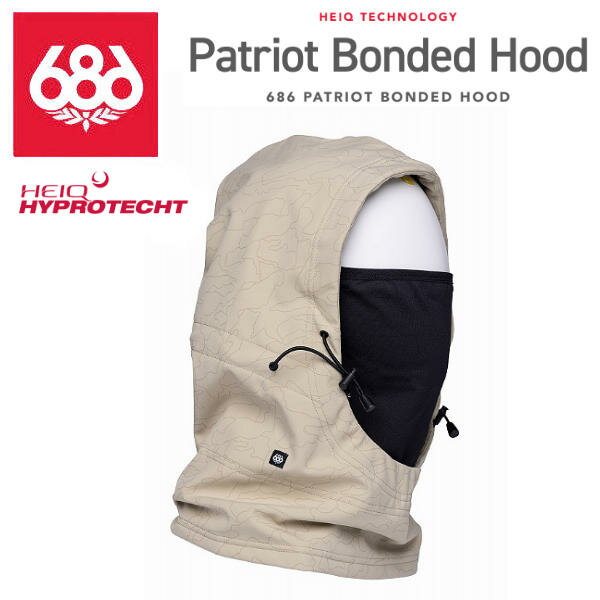 【686】2022/2023 シックスエイトシックス Mens Patriot Bonded Hood メンズ パトリオット ボンデッドフード スノーボード ONE SIZE Putty Hyperchromic【あす楽対応】