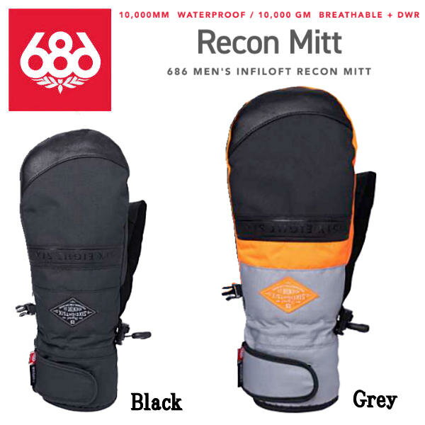 【686】2022/2023 シックスエイトシックス MENS Recon Mitt メンズ リーコンミット スノーグローブ ミトン スノーボード S/M/L 2カラー【あす楽対応】