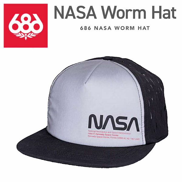 【686】2022/2023 NASA Worm Hat メンズ ナサ ハット コラボ スナップバック キャップ スノーボード ONE SIZE Silver Metallic【あす楽対応】