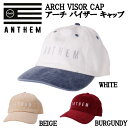 【ANTHEM】アンセム 2022/2023 ARCH VISOR CAP アーチ バイザー キャップ 帽子 アジャスターベルト スノー...