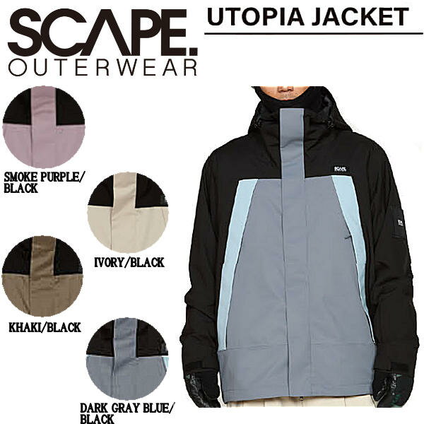 【SCAPE】2023/2024 エスケープ UTOPIA JACKET メンズ レディース ジャケット スノージャケット 耐水 アウター 防水 スノーウェア スノーボード S/M/L/XL 4カラー【あす楽対応】