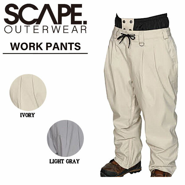 2023/2024 エスケープ WORK PANTS メンズ レディース ワークパンツ スノーパンツ 耐水 防水 スノーウェア スノーボード S/M/L/XL 2カラー