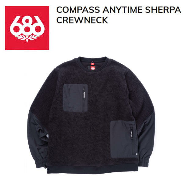 【686】シックスエイトシックス COMPASS ANYTIME SHERPA CREWNECK メンズ ボア トレーナー スウェット ..