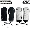 【NOVEMBER】ノーベンバー 2023/2024 GTX MITT メンズ レディース スノーグローブ ミトン ミット 手袋 スノーウェア スノーボード スキー S/M/L 2カラー【正規品】【あす楽対応】