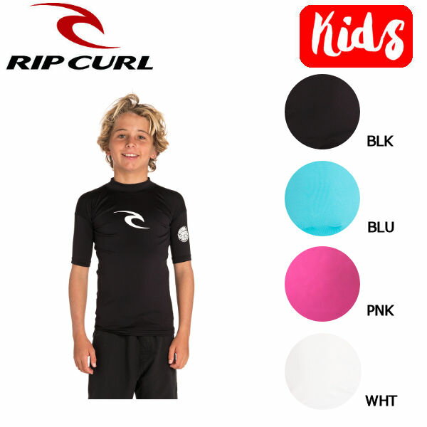 【RIP CURL】リップカール 2019春夏 Boys Corpo Short Sleeve キッズ ボーイズ ラッシュガード 半袖 海水浴 プール 130cm 140cm 150cm 160cm 4カラー