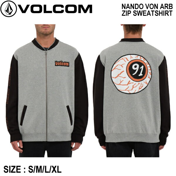 ボルコム 2023秋冬 NANDO VON ARB ZIP SWEATSHIRT メンズ スウェットジャケット 薄手 アウター トップス アウトドア スケボー S/M/L/XL