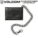 【VOLCOM】ボルコム 2023秋冬 VOLCOM ENTERTAINMENT LEATHER WALLET メンズ チェーンウォレット 財布 折り畳み 三つ折り ストリート ロック スケートボード【正規品】【あす楽対応】