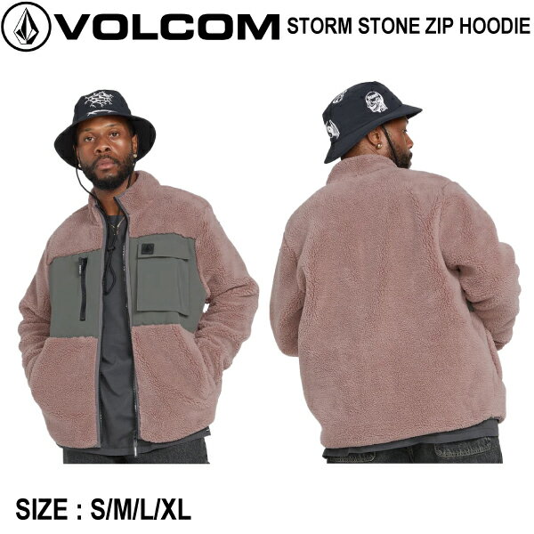 【VOLCOM】ボルコム 2023秋冬 STORM STONE ZIP HOODIE メンズ ボアジャケット フリース アウター トップス アウトドア スケボー S/M/L/XL【正規品】【あす楽対応】