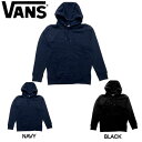 【VANS】バンズ 2019秋冬 Side Zipper Hoody Tops フーディー 長袖 シンプル トレーナー ロング パーカー メンズ レディース S〜XL 2カラー BLACK NAVY 【正規品】【あす楽対応】