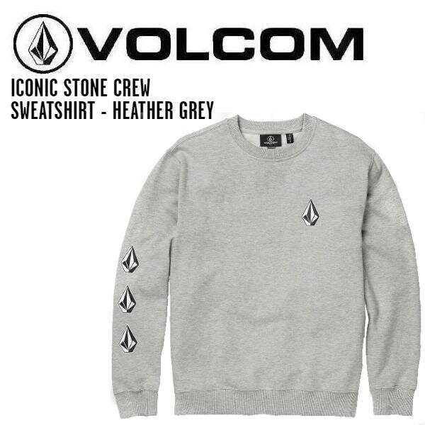 【VOLCOM】ボルコム 2022秋冬 ICONIC STONE CREW SWEATSHIRT - HEATHER GREY メンズ スウェットシャツ トレーナー ルーズフィット ストリート アウトドア M/L【正規品】【あす楽対応】