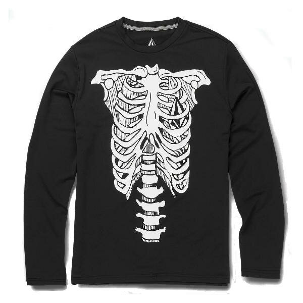 【VOLCOM】ボルコム 2022春夏 BIG BOYS SKELETON LONG SLEEVE UPF 50 RASHGUARD キッズ ボーイズ ラッシュガード 水着 サーフィン プール S/M/L/XL BLK【あす楽対応】