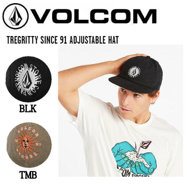 ボルコム キャップ メンズ 【VOLCOM】ボルコム 2022春夏 TREGRITTY SINCE 91 ADJUSTABLE HAT メンズ キャップ スナップバック サーフィン スケートボード トップス ONE SIZE 2カラー【正規品】【あす楽】