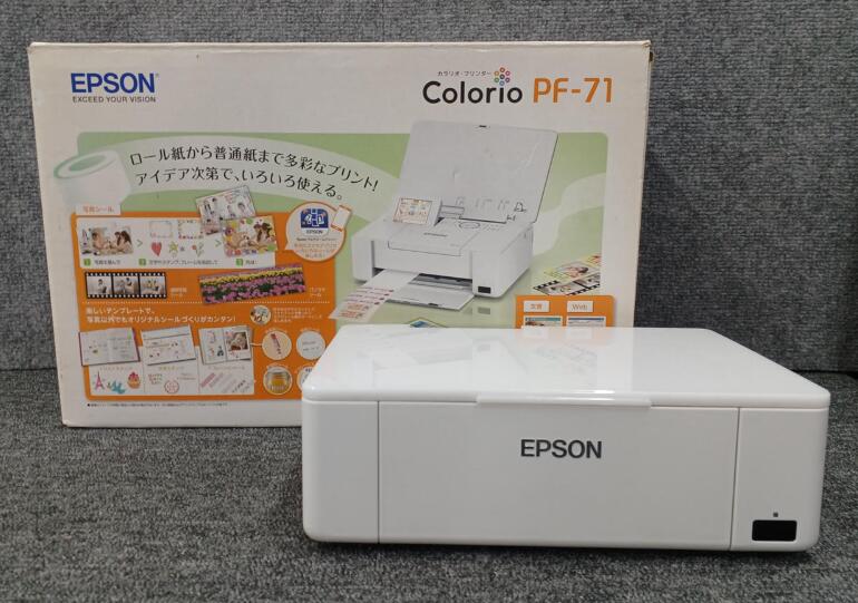 商品情報商品説明【中古・非常に良い】エプソン コンパクトプリンター A5 カラリオミー スマホプリント PF-71【メーカー名】エプソン【メーカー型番】PF-71【ブランド名】エプソン【商品説明】エプソン コンパクトプリンター A5 カラリオミー スマホプリント PF-71デジカメからもスマホからも、写真をカンタンプリント。4色インク搭載で写真がキレイ。のスマホアプリでシールやフォトブックをカンタン作成。本体品:セットアップ用インク、取扱、電源ケーブル、書、冊子、ロール紙ホルダー印刷可能最大用紙サイズA5【商品説明】この度は当商品をご覧いただき、誠にありがとうございます。商品状態について中古品としては使用感が少なく、全体的にきれいな状態です。初期不良について当店では、商品到着後1週間以内にご連絡をいただいた初期不良につきましては、返品・交換・修理にて対応させていただいております。万が一不具合がございました場合は、お早めにご連絡ください。商品の色味についてお使いのモニター設定やお部屋の照明環境等により、実際の商品と色味が異なって見える場合がございます。あらかじめご了承くださいますようお願いいたします。在庫について当商品は他モールとの併売商品となっております。そのため、ご注文のタイミングによっては在庫切れとなる場合がございます。その際は、速やかにご連絡させていただきますので、あらかじめご了承ください。発送についてご注文確認後、順次発送の手配を行っております。お届けまでの目安は、3-10日程度となります。ご注文からお届けまでの流れ1．ご注文　ご注文は24時間受け付けております。2．ご注文確認　ご注文後、当店よりご注文確認メールをお送りいたします。3．発送準備期間　お届けまで3-10営業日程度を目安にお考えください。　※海外在庫品の場合は、3週間程度お時間をいただく場合がございます。4．ご入金確認　前払い決済をご選択の場合は、ご入金確認後に発送手配を行います。8．出荷　配送準備が整い次第、商品を出荷いたします。　発送後は、出荷完了メールにてご案内いたします。ご注意事項・お客様都合によるご注文後のキャンセル・返品はお受けしておりません。・誠に恐れ入りますが、電話での対応は行っておりません。　ご質問やお問い合わせは、メッセージまたはメールにてお願いいたします。ご不明な点がございましたら、お気軽にお問い合わせください。最後までお読みいただき、誠にありがとうございます。【中古・非常に良い】エプソン コンパクトプリンター A5 カラリオミー スマホプリント PF-71 送料無料 5