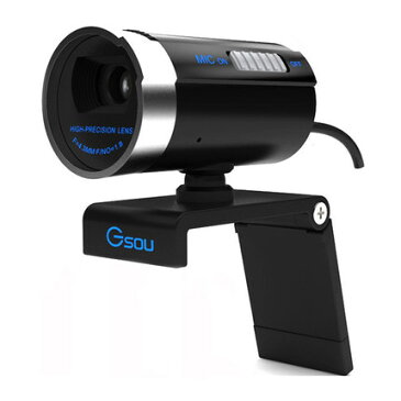 高性能ウェブカメラ ブラック 1200万画素 CMOS採用 GSOU マイク内蔵型 ドライバインストール WEBカメラ skypeなどのビデオチャットに対応 接続するだけでカンタン! ウェブカメラ PCカメラ USBカメラ M39M【RCP】