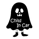 ステッカー おばけ【ChildInCar】 選べるサイズ・カラー 車のドレスアップに 飾り付けに かわいいおばけ/子どもが乗っています/赤ちゃん/車/子供/ステッカー/おしゃれステッカー/アクリルプレート/パーテーション/車/ガラス/窓/装飾/デコ [メール便送料無料]